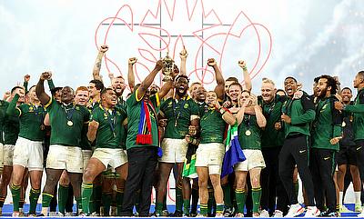 South Africa celebrating their 2023 World Cup triumph