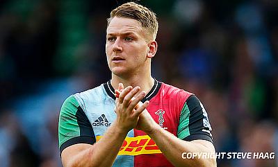 Alex Dombrandt scored the opening try for Harlequins Alex Dombrandt scored the opening try for Harlequins