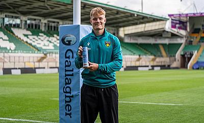 Northampton Saints fly-half Fin Smith has won Gallagher Player of the Month for April v