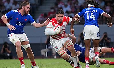 Ben Gunter was one of the try scorer for Japan Ben Gunter was one of the try scorer for Japan