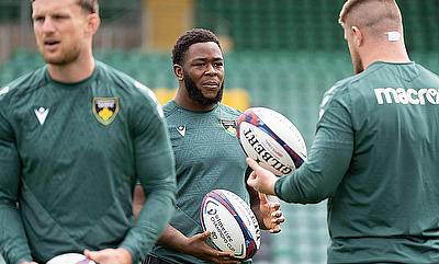 Director of rugby Phil Dowson praised Emmanuel Iyogun’s progression from the academy into an England international Emmanuel Iyogun signs new Northampton Saints deal